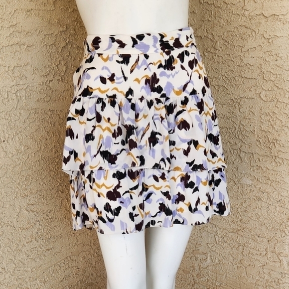 A.L.C .BAXTER SILK‎ CREPESKIRT - LILAC MULTI - Picture 3 of 8